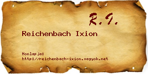 Reichenbach Ixion névjegykártya